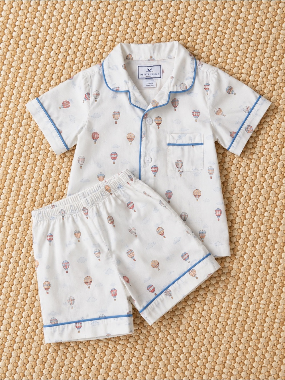 Petite Plume Hot Air Balloon Pajama Set | 12–18 Months | Luxury Cotton PJ Set
